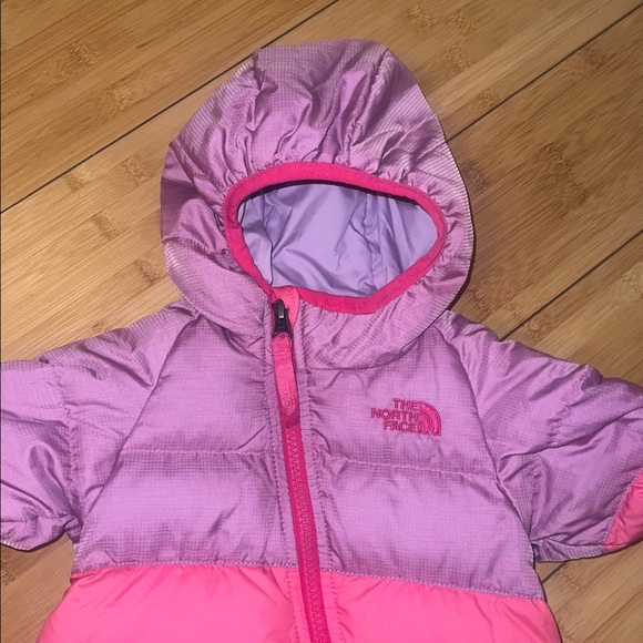 The North Face Pink and Lavender Infant Snowsuit - Picture 2 of 9